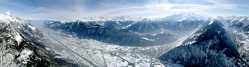 View over Martigny, Panoramic photography