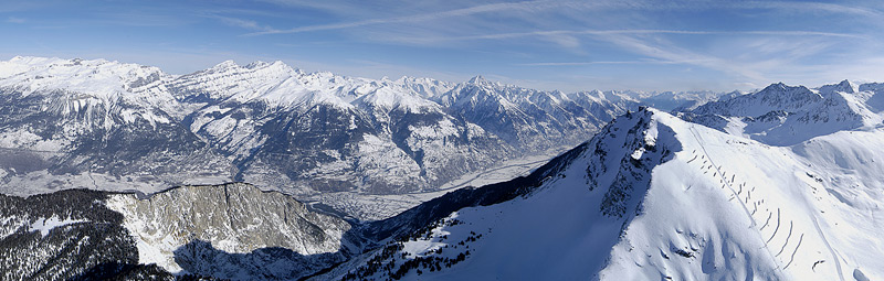 View over Verbier, Panoramic photography